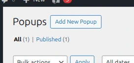 Add New Popup button