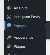 Popup sidebar menu