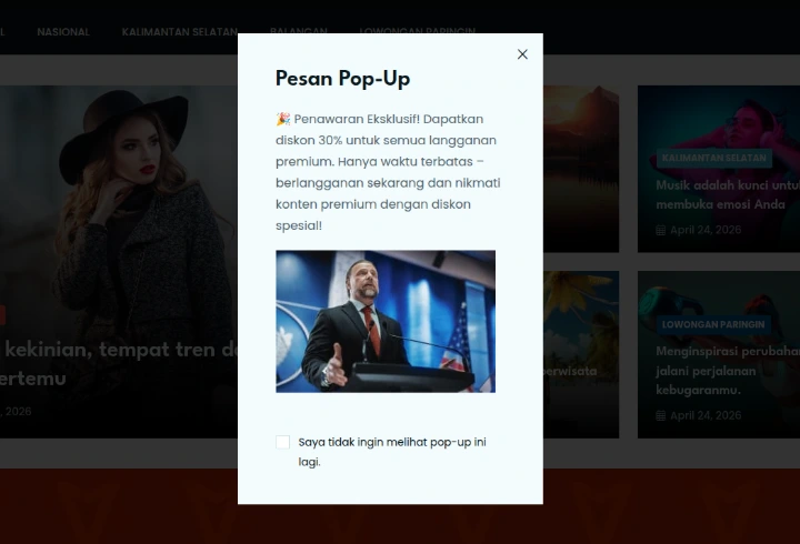 Popup overview